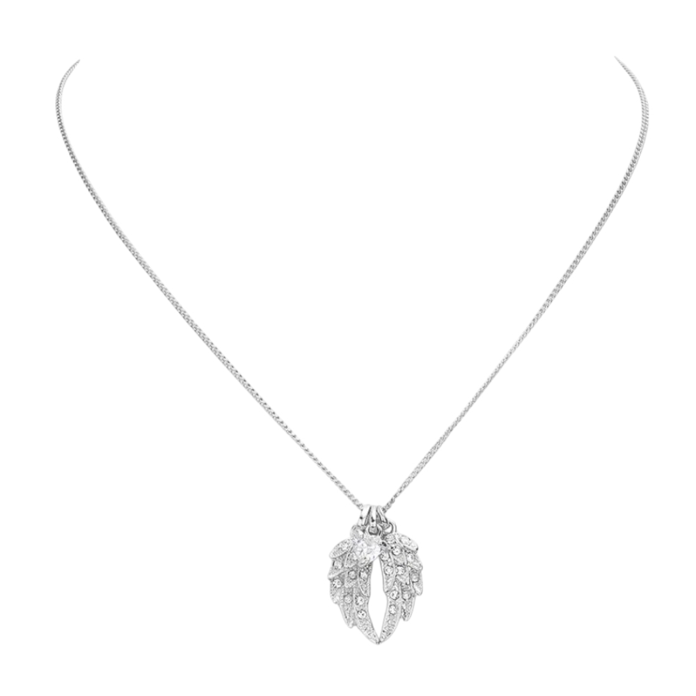 Crystal Beaded Heart Wing  Necklace - Picture 4 of 4